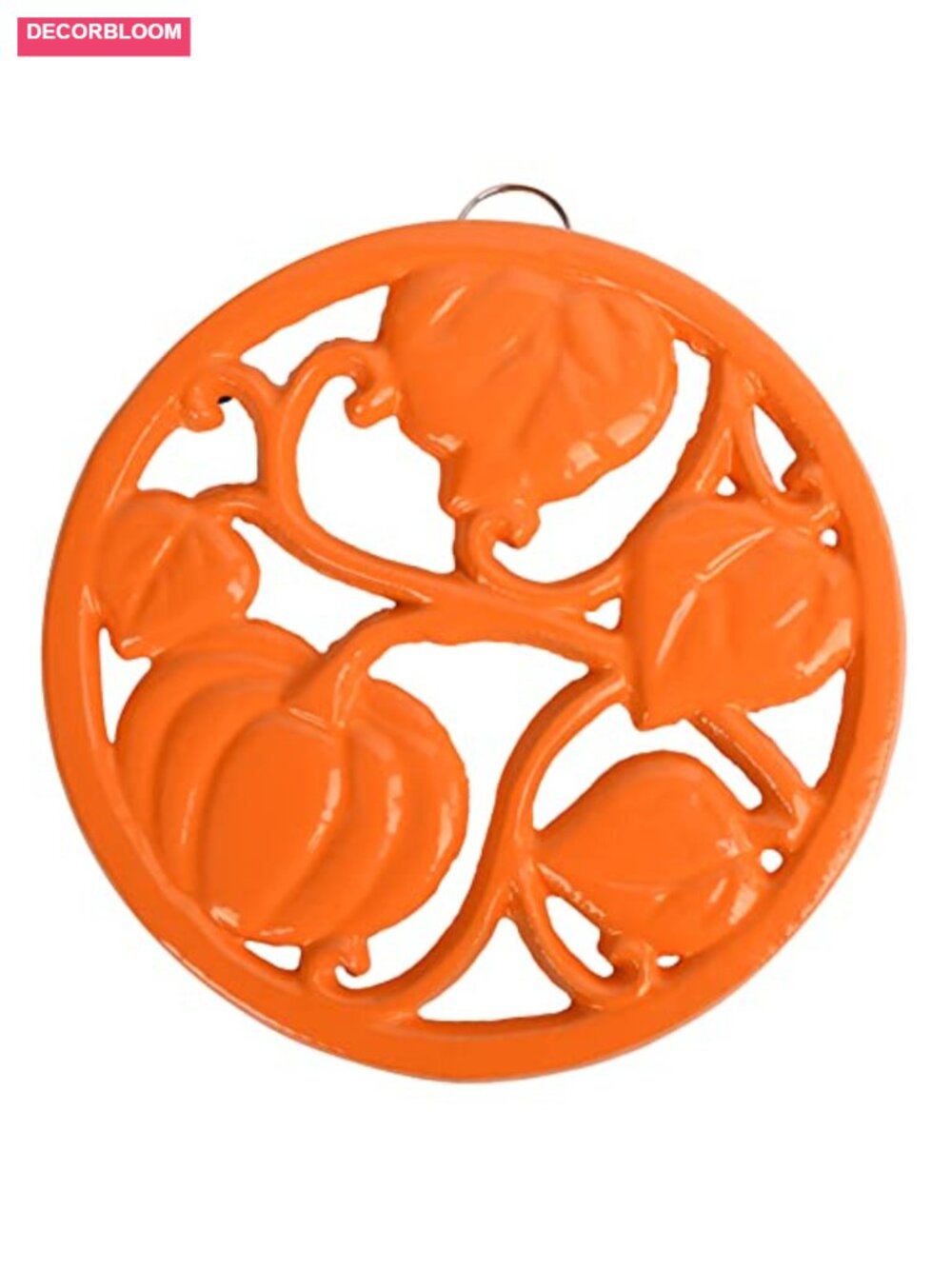 Cast Iron Pumpkin Trivet for Hot Dishes, Heat Resistant Round Pot Holder,